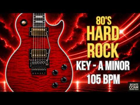 80's Hard Rock Backing Track in A Minor - Guitar Jam 105 BPM