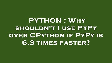 PYTHON : Why shouldn