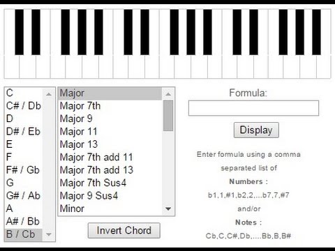 Piano Chord Formula Chart