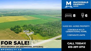 For Sale:  Huge 100 Acres property with a Gorgeous Multi-generational Home, 3 separate units!