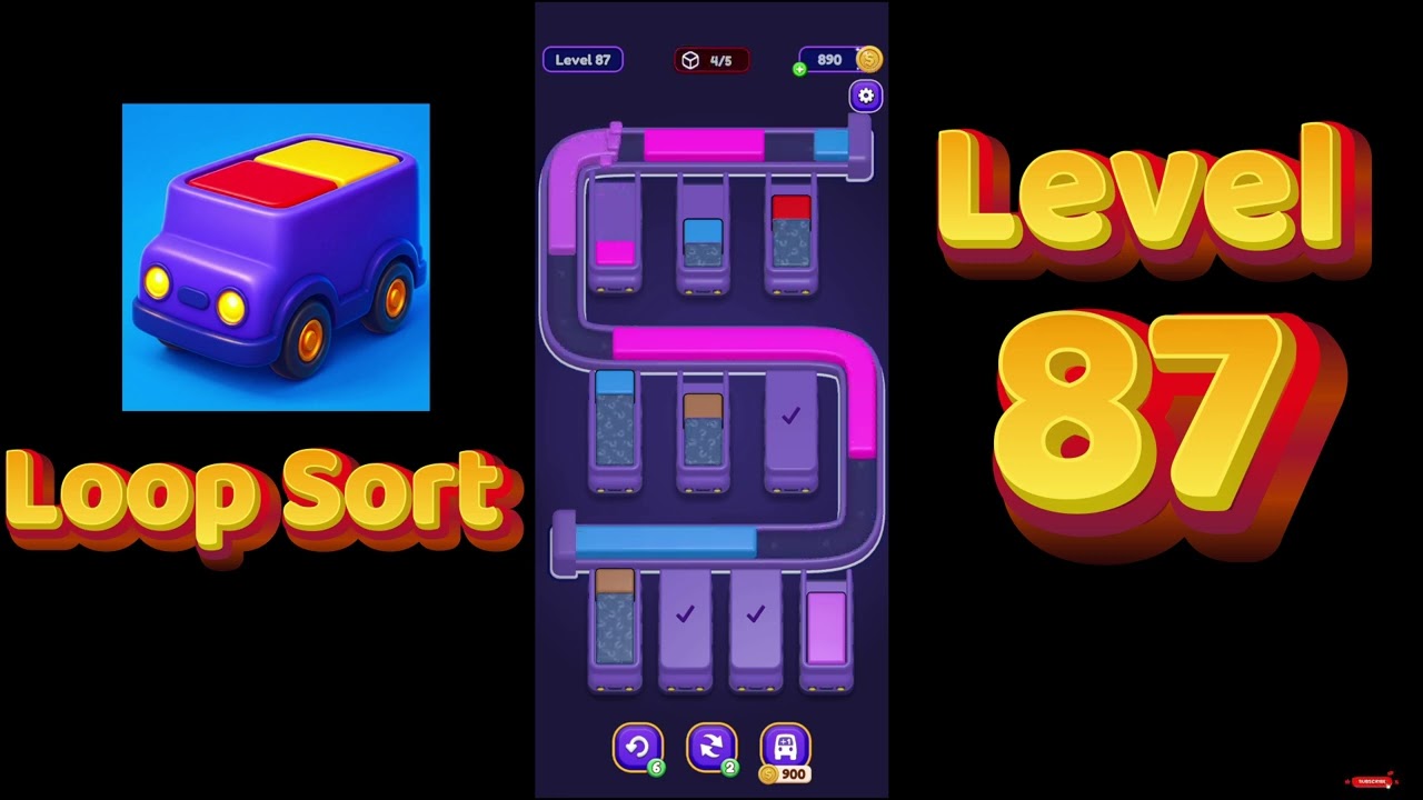 Loop Sort Level 87 Walkthrough 🚚🧩 | Truck Puzzle Game | Solutionguruji