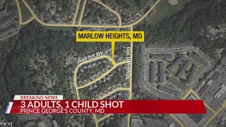 Police: 3 adults, 1 child shot in Prince George’s County