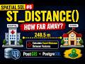 How to Calculate Distance in PostGIS using ST_Distance() | Spatial SQL Tutorial| Spatial SQL #6