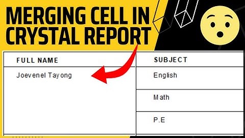Merging cell in Crystal Report