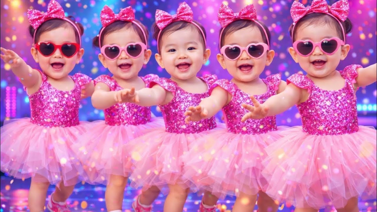 ⭐ Cute Korean Baby Girls Dancing to Pok  Ame Ame Kids Dance Party #babydance #korean #babyfun #girl 