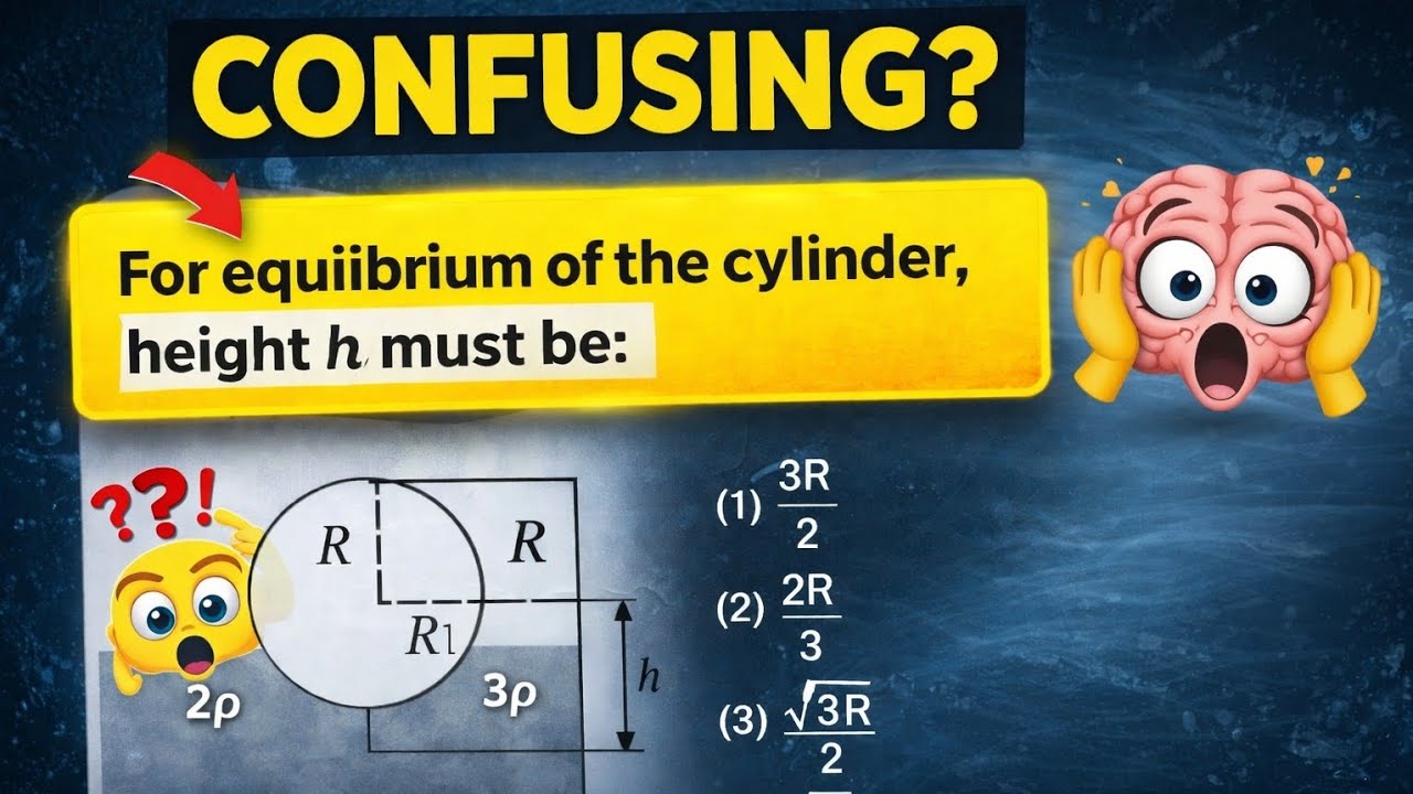 confusing? Question for equilibrium of the cylinder. I physics-Mock Test-21 Analysis