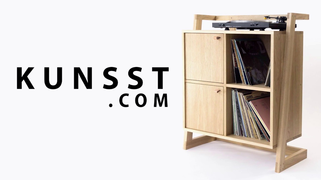 Longplay vinyl record storage TV or turntable stand, book cupboard YouTube