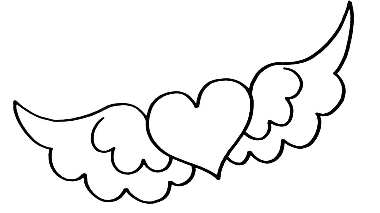 Featured image of post How To Draw A Heart With Wings And A Crown : All elements, text, colors are on the separate layers.