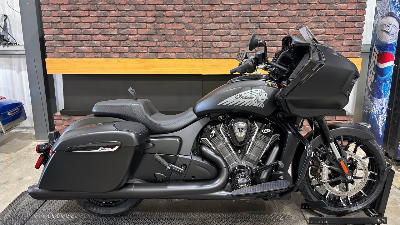 2025 Indian Challenger Dark Horse 112" with Power Band Audio in Black Smoke