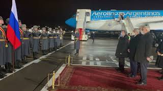 Llegada del presidente Alberto Fernández, y su comitiva, a la Ciudad de Moscú.