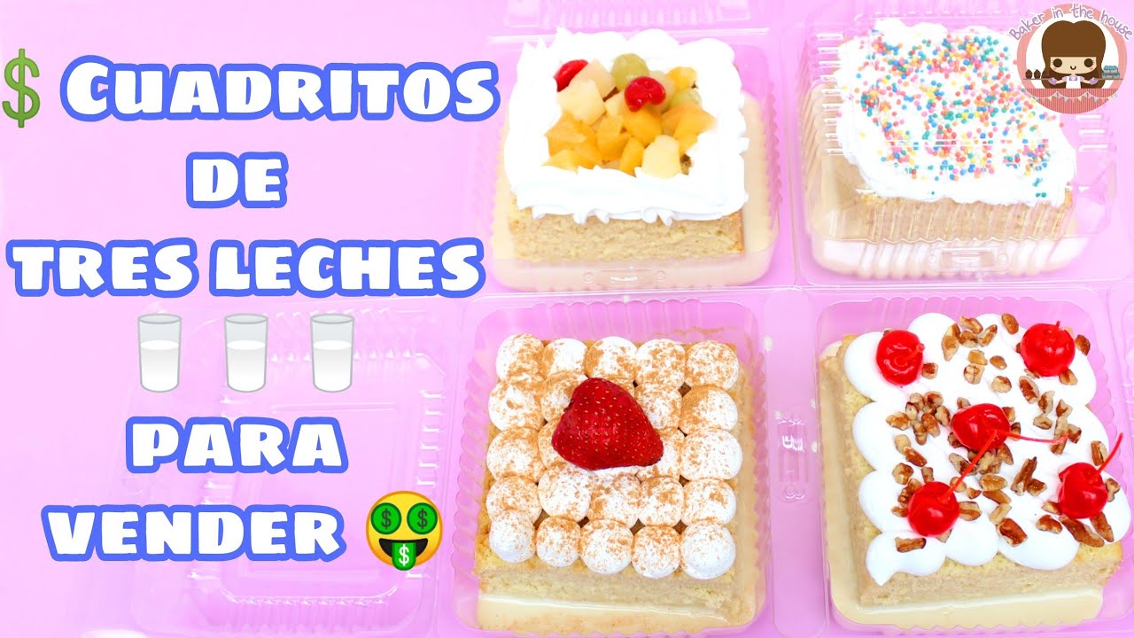 🎂💲POSTRES PARA VENDER💲Mini pastel TRES LECHES🥛Cuadritos individuales tres leches💲Gana dinero fácil 💚