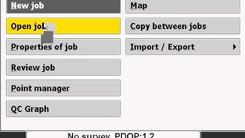 Trimble Access: Open Job file