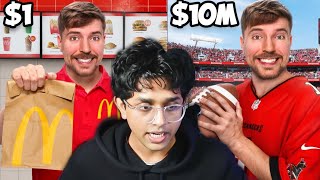 Rachitroo Reacts to Mrbeast $1 vs $10,000,000 Job!