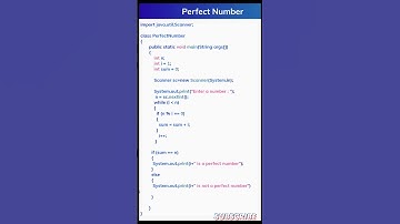 Java program to check that the given number is perfect number or not #shorts_javaprogramming #shorts