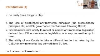 A Green Brexit? Removing Red Tape or Increasing Environmental Protections? - Webinar screenshot 5