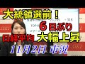 2020年11月2日【大統領選前！日経平均6日ぶり大幅上昇】（市況放送【毎日配信】）