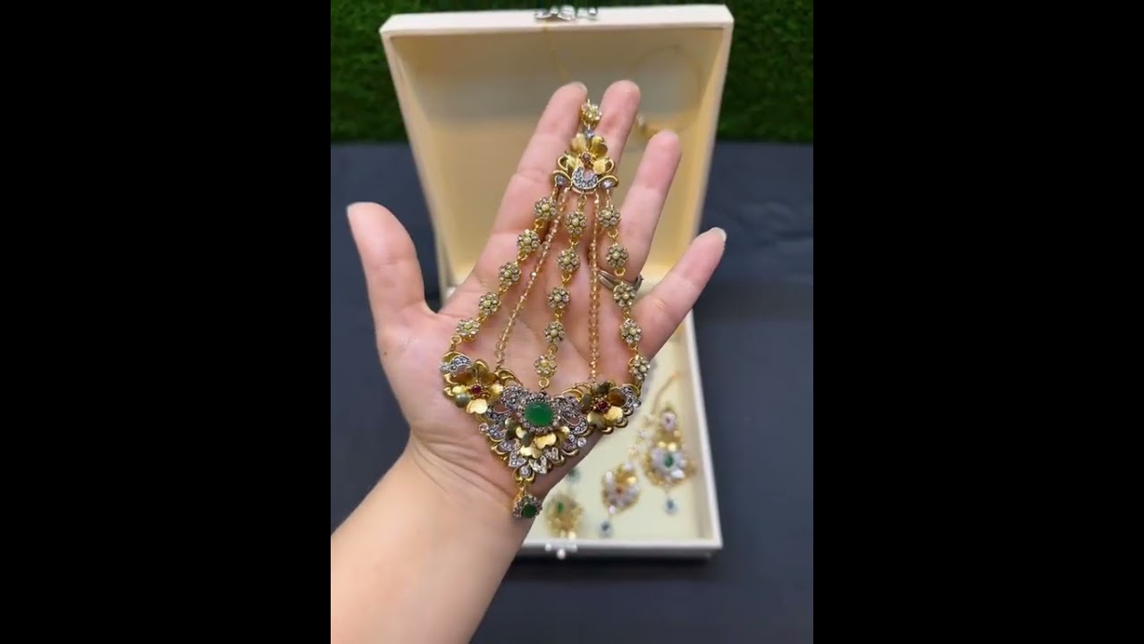 Gorgeous Golden, Silver Polish Bridal Set 