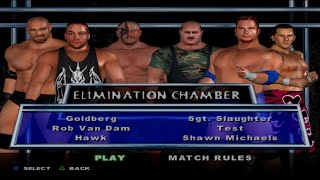 WWE SmackDown! HCTP - Goldberg,RVD,Hawk,Sgt.Slaughter,Test,ShawnMichaels (ELIMINATION CHAMBER) screenshot 2