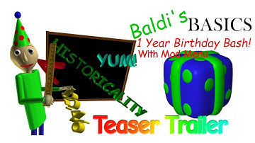 Baldi Basic 1 Year Birthday Bash Mod Menu | Teaser Trailer | Fan Made | The Early Trailer Fan Made