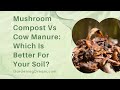 Mushroom Compost vs. Cow Manure: A Comprehensive Comparison for Soil Enrichment