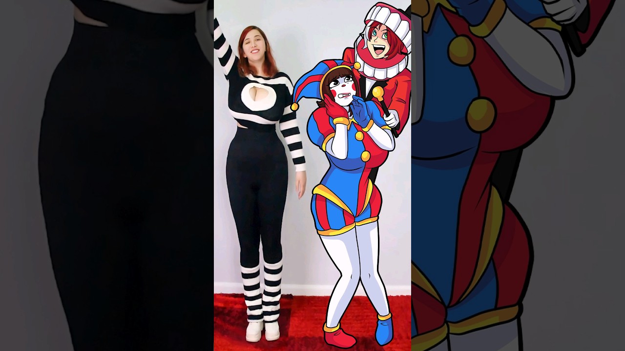 ❤️ POMNI X CAINE  2D VS 3D #cosplay
