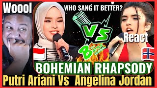 Putri Ariani VS. Angelina Jordan BOHEMIAN RHAPSODY - Who sang it better ? VOCAL COACH REACTION