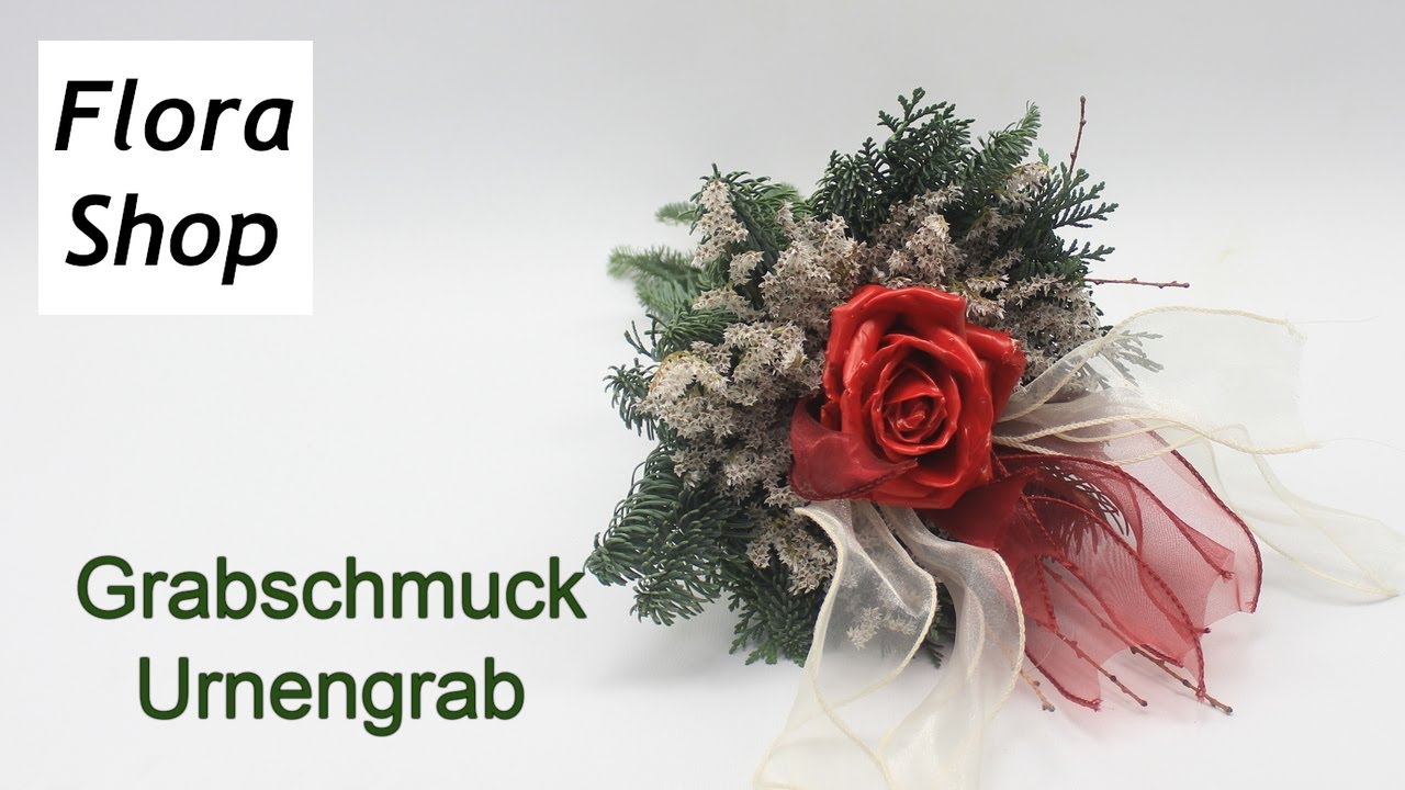 Grabschmuck für ein Urnengrab selber machen ❁ Wachsrosen Strauß für den Friedhof selber binden