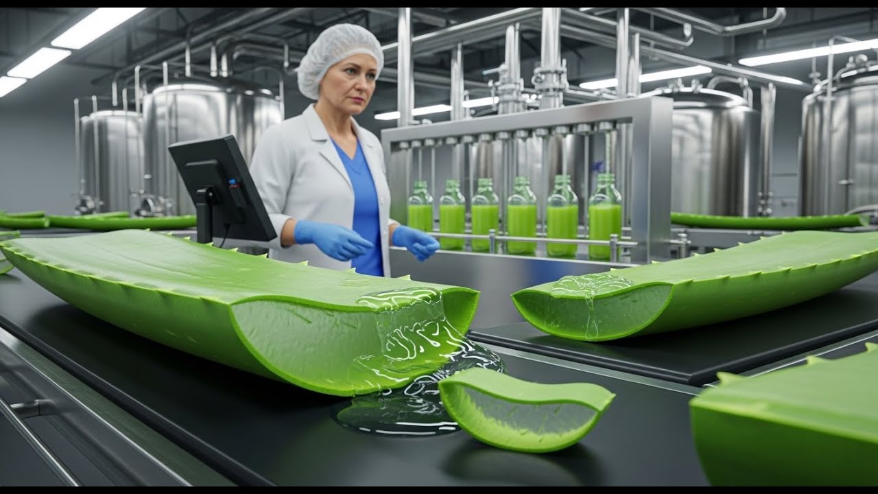 Inside the Factory: How Refreshing Aloe Vera Juice is Made (Full Process) - Step by Step
