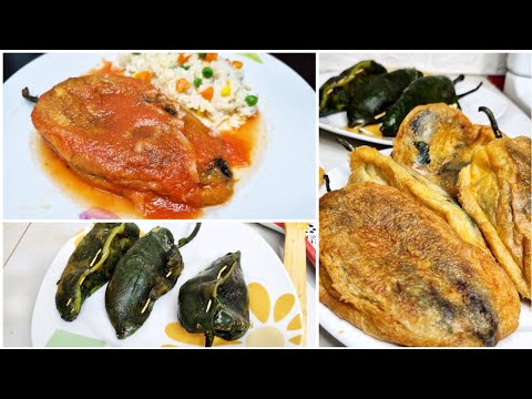 Chiles rellenos capeados y sin capear | Comiendo Rico y Facil