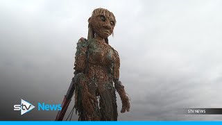 Ten-metre puppet Storm wows onlookers in seaside town