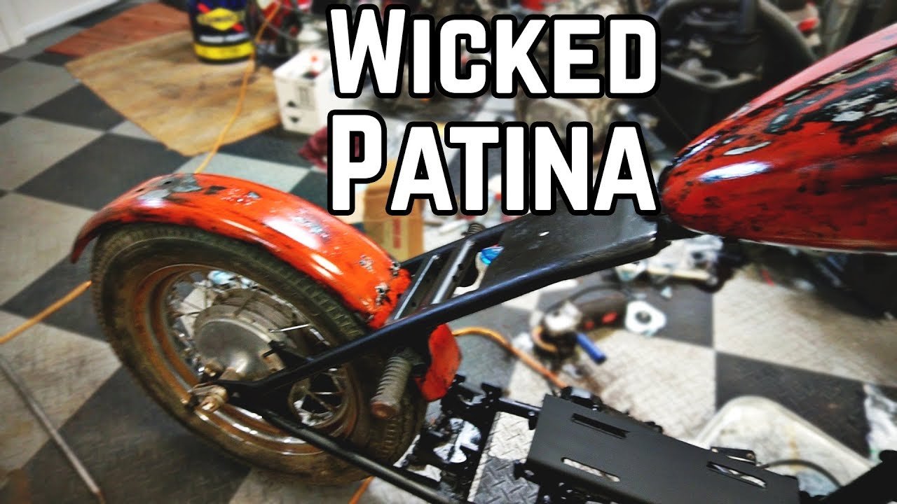 Killer Patina Paint Job!! 670cc Honda Davidson Chopper Pt