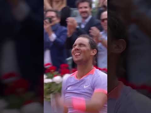 😍😍 Nadal offre un t-shirt à Cachin à l'issue de leur rencontre !! #shorts #tennis #nadal