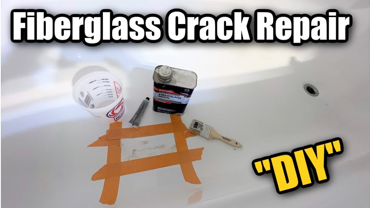 FIBERLGASS CRACK REPAIR  HOW TO REPAIR A CRACK IN A FIBERGLASS BATHTUB  USING FOAM & BONDO GLASS 