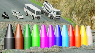 Colored Crayons Downhill Obstacle Course - BeamNG.drive