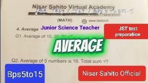 JST Test Preparation 2025 | Math Average Questions | BPS-5 to 15 | IBA Sukkur STS Jobs#ibasukkur 