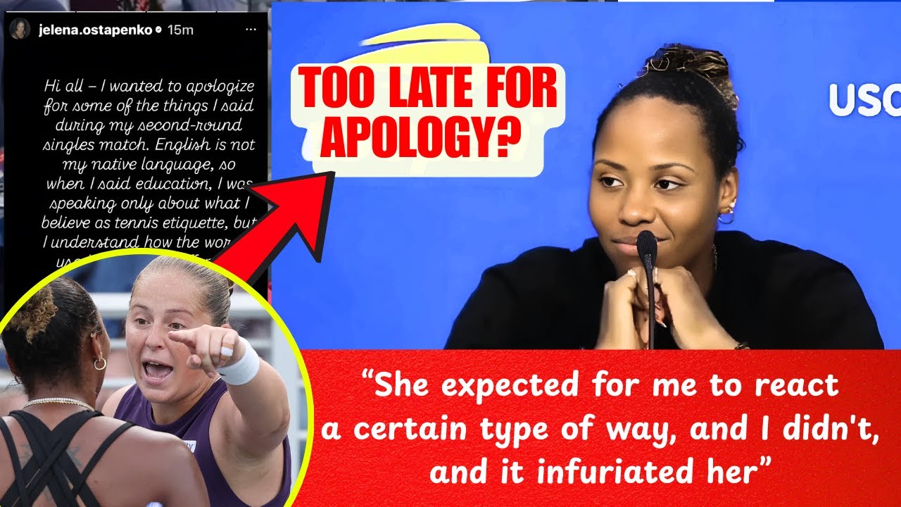 Jelena Ostapenko APOLOGIZES After Heated US Open Match With Taylor Townsend