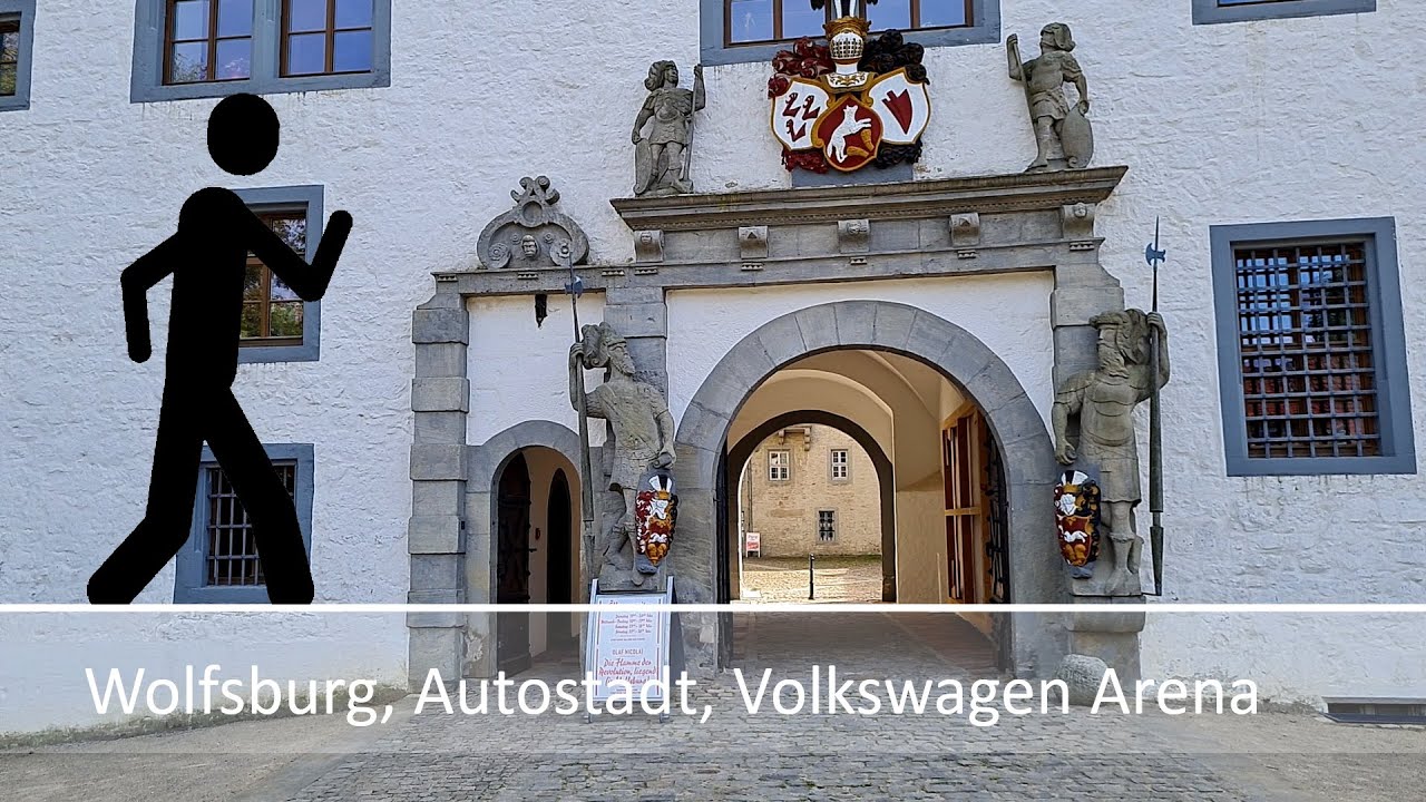 Der Geher in Wolfsburg, Autostadt, Volkswagen Arena