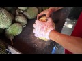 Learn from the natives and look how the locals open a DURIAN 88 on a roadside in Peninsular Malaysia