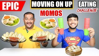 EPIC MOVING ON UP MOMOS EATING CHALLENGE | Spicy Momos Eating Competition | Food Challenge