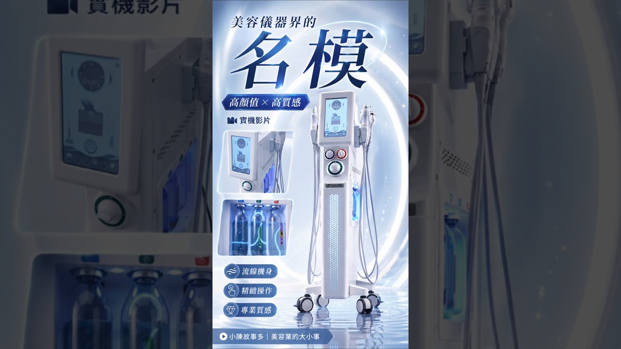 【實機說明】美容儀器界的名模！高顏值「多功能皮膚管理儀」開箱，美容工作室升級必備｜開箱美容儀器界的名模！頂級質感「皮膚管理綜合儀」#合法合規#皮膚管理儀、多功能美容儀、綜合美容儀、科技美容,水素之星 縮圖