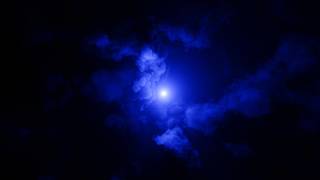 1 Hour Glowing Orb Flying Through Deep Blue Cosmic Clouds Loop 4K No Audio | VJ Visual Background