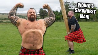 STRONGMAN TRIES HIGHLAND GAMES!!!  Scotland Day 4