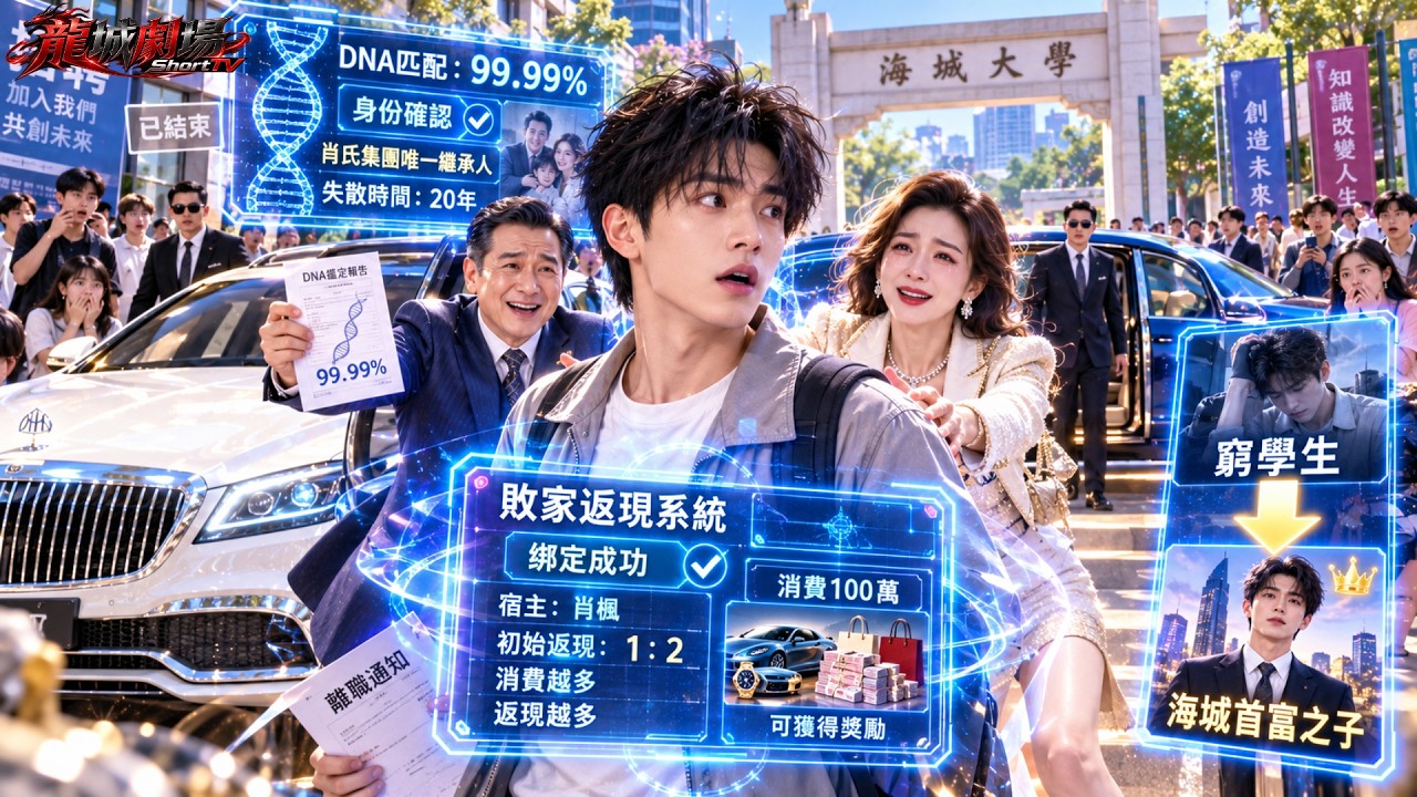 窮小伙剛被開除就被首富父母找回!還意外覺醒敗家返現系統,花820萬買超跑直接返1640萬,從此別人花錢越來越窮,他卻越敗家越有錢!