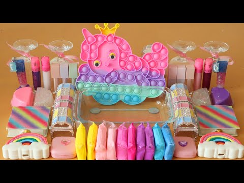 Mixing”<strong>Pastel</strong>” Eyeshadow and Makeup,parts,glitter <strong>Into</strong> Slime!Satisfying Slime Video!★ASMR★