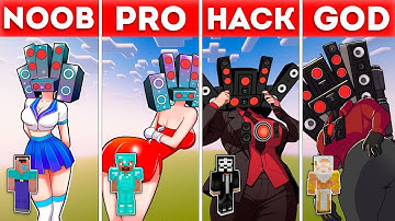 Skibidi Toilet ALL Characters Pixel Art : Noob vs Pro vs HACKER vs GOD / Building Challenge #13