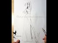 Quick sketch/one shoulder dress-Fashion sketch tutorial by ZEYNEP DENIZ