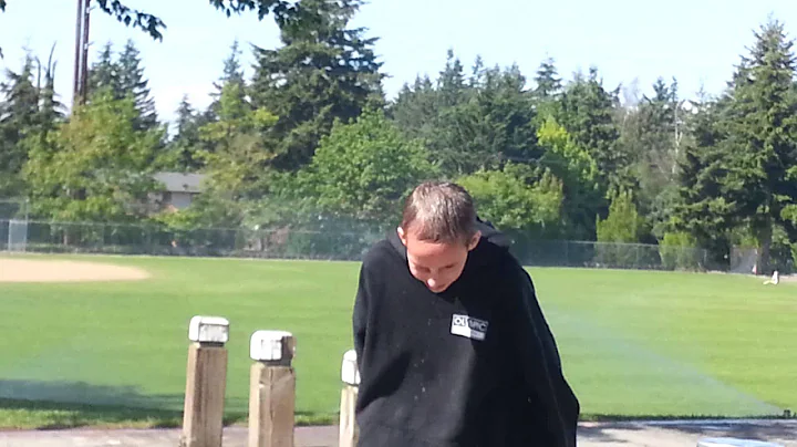 Johnny Wiese going crazy when he sees a sprinkler