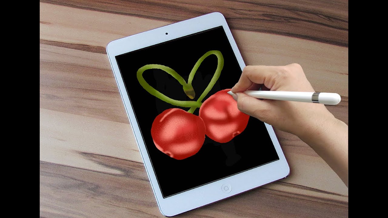 How to Draw on the Ipad Pro using Procreate app: Cherries - YouTube