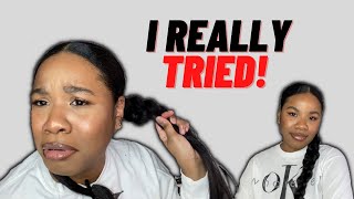 The BIGGEST LOW BRAIDED PONYTAIL with NO HEAT FAIL!