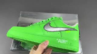 OFF-WHITE X NIKE AIR FORCE 1 LOW GREEN DX1419-30  quality control video check from forkick.shop